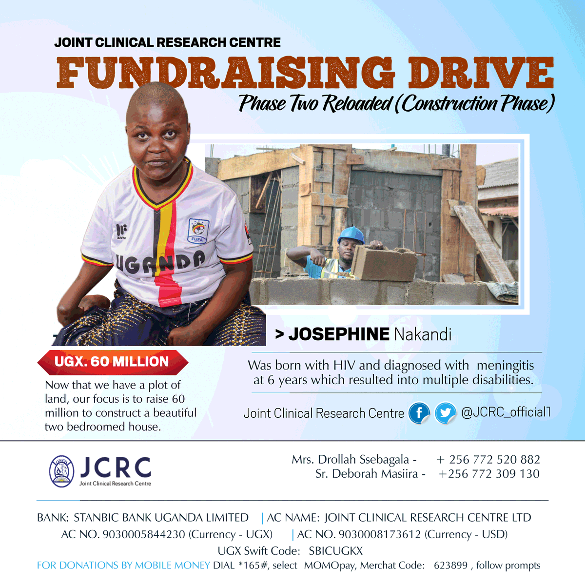 jcrc_official1's tweet photo. At JCRC March is for celebrating women! Today we come before you seeking for support to put a roof over Josephine Nakandi's head who tested HIV positive at the age of 3years and at diagnosed with meningitis resulting in multiple disabilities. #ImpactingLife #HerWellbeingMatters https://t.co/o1YQ1nkwjT