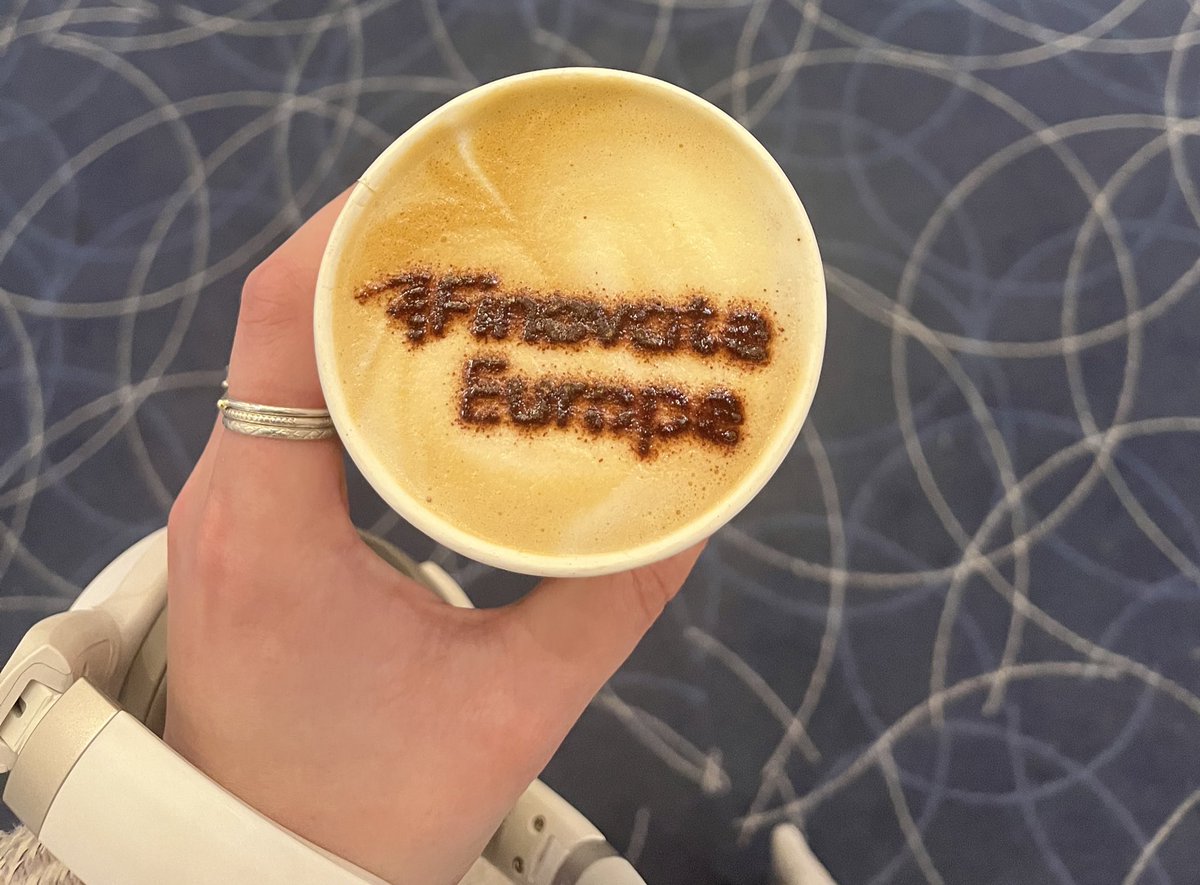 Lightly caffeinated and ready for another great day at <a href="/Finovate/">Finovate</a> 🌟