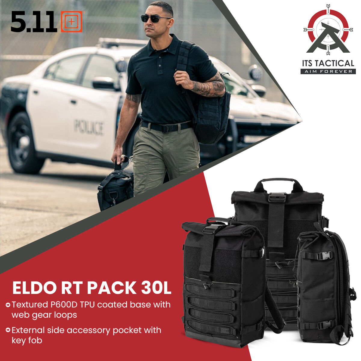 Experience the ultimate in outdoor gear with the 5.11 Eldo RT backpack. 
#511EldoRT #OutdoorBackpack #AdventureGear #WaterResistant #DurableConstruction #SpaciousCompartments #AdjustableStraps #OrganizedStorage #ErgonomicDesign #ReadyForAnything