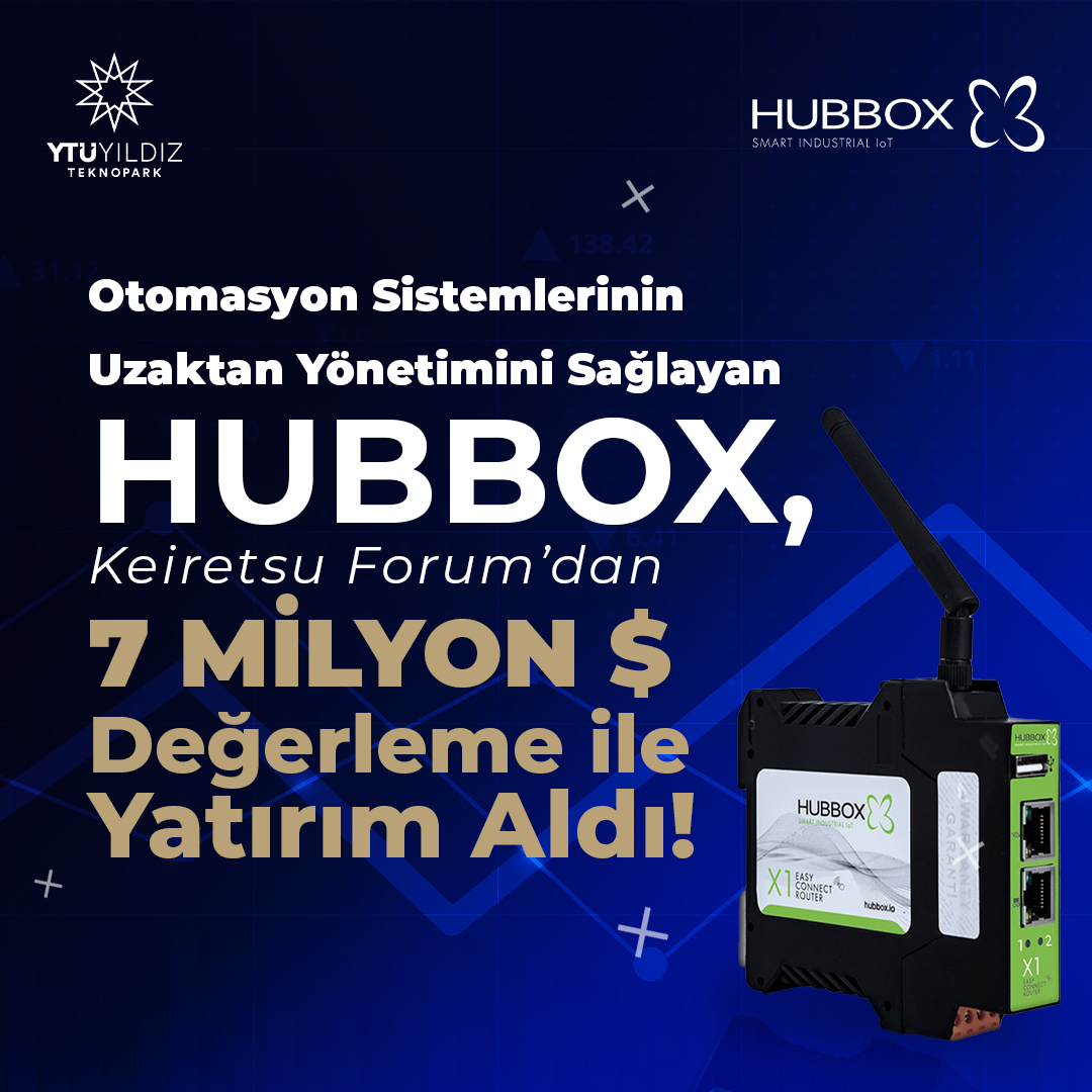 yildizteknopark's tweet photo. YTÜ Yıldız Teknopark Bünyesinde faaliyet gösteren HUBBOX, Keiretsu Forum'dan 7 Milyon Dolar Değerleme ile yatırım aldı.

Otomasyon sistemlerinin uzaktan yönetimini sağlayan
HUBBOX ekibini tebrik ediyor, başarılarının devamını
diliyoruz.⭐️

#YTÜYıldızTeknopark https://t.co/UYQuMJMVGd