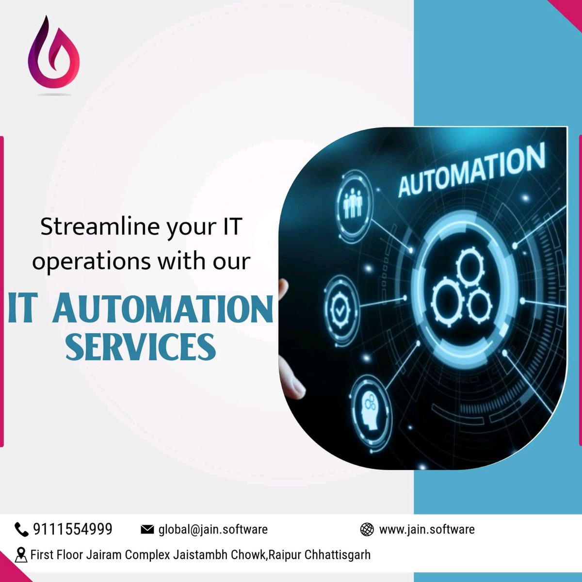 JainSoftware's tweet photo. Simplify your IT operations? Look no further than #JSF IT automation services. Streamline your processes, reduce errors, and free up your team to focus on more important work. Contact us now to learn more!
#JainSoftware
#ITAUTOMATION #StreamlineIT #Efficiency #Productivity https://t.co/9xpWHJmRmn