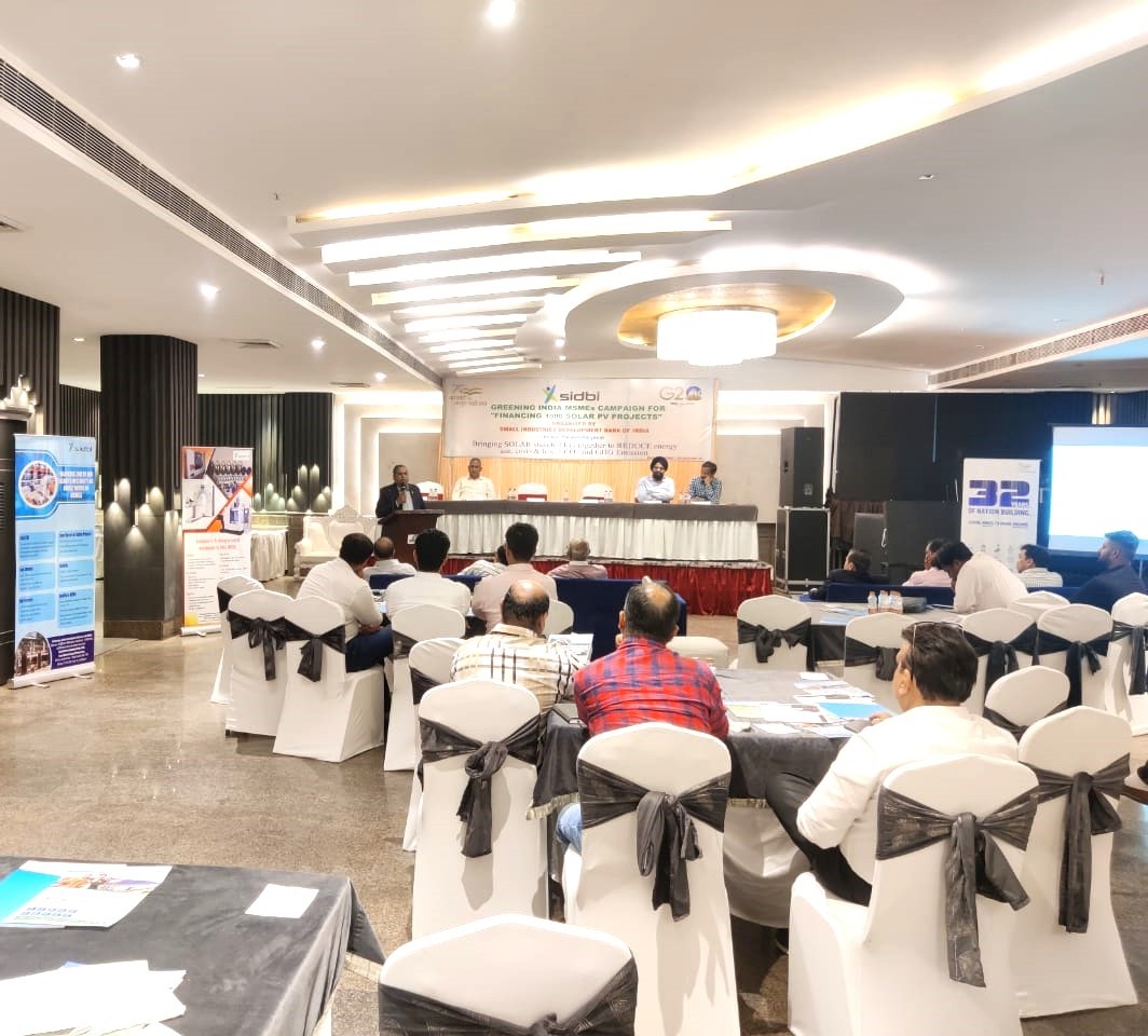 sidbiofficial's tweet image. As a part of ongoing dedicated campaign to promote #green and #clean #energy, #SIDBI organized a seminar on “Greening Indian MSMEs Campaign for &quot;Financing 1000 Solar PV Projects” in MSME cluster.