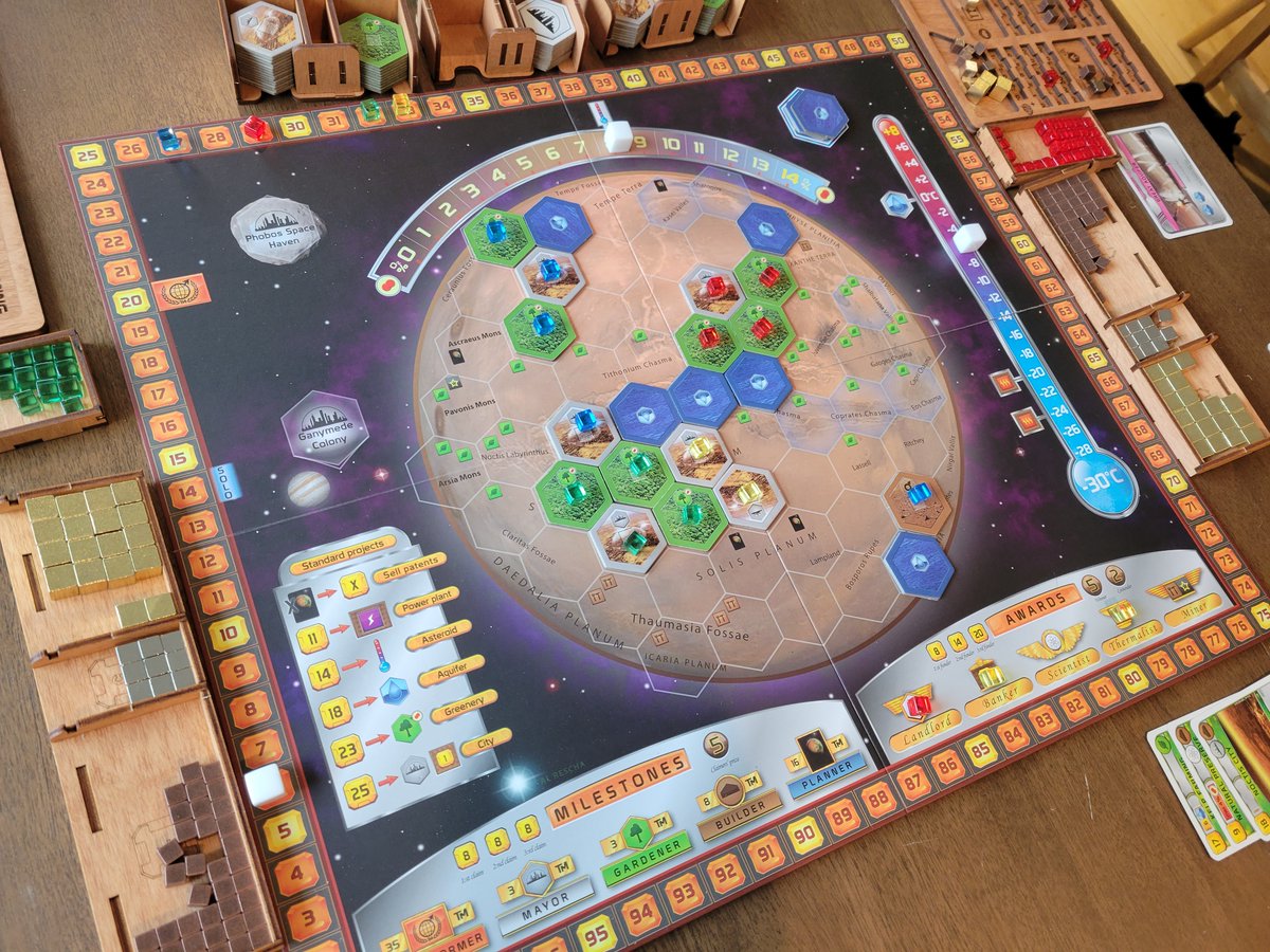 GuildHallHobby's tweet photo. Terraforming Mars, a game where players compete as corporations trying to earn money and resources to be the one to contribute the most to making Mars habitable.  A fantastic game in our library that requires you to think ahead and roll with the punches from round to round #flgs https://t.co/Oj4V7yuhh1