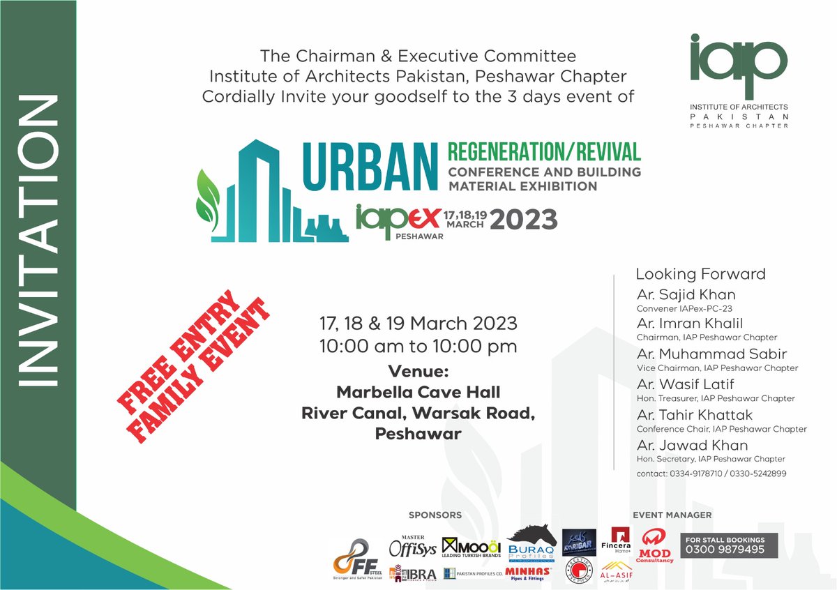 architectwaqas's tweet photo. I am going to attend this event at the invitation of the organizers and I look forward to meeting interesting people from industry, practice and academia.
#IAPEX #IAP #IAPPC #Peshawar #IAPEX #Pakistan #Architecture #ArchitectureConnects #Exhibition #BuildingMaterials #Buildings https://t.co/qqNK3d1Xx0