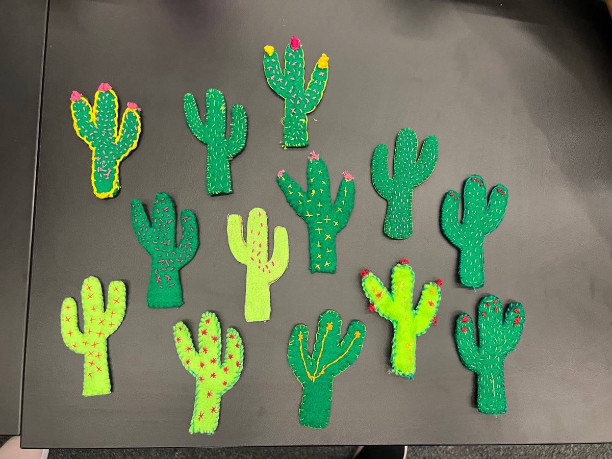 PhxLibrary's tweet photo. Ladies of the Bret R. Tarver Leadership Academy's Family Literacy Program enjoyed learning basic embroidery stitches by creating felt cactus magnets @ #PaloVerdeLibrary. 🌵 We love partnering w/community organizations to help enrich people's lives! https://t.co/CmeUQeF2DA https://t.co/YXQ06vfRNM