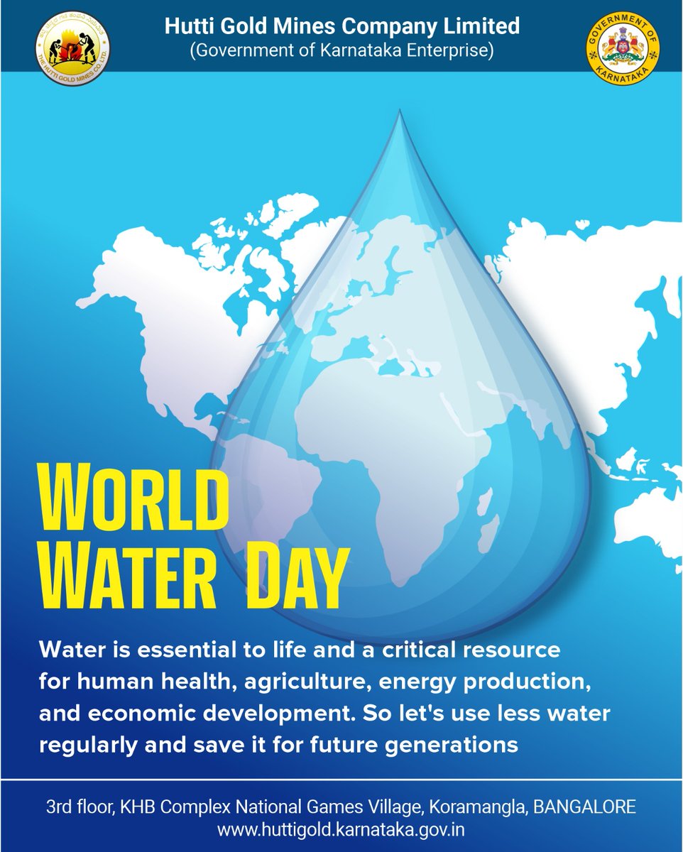 HattiGold's tweet photo. Clean water for a sustainable future: Celebrating world water day and our commitment to protecting this precious resource.

@JoshiPralhad @BSBommai @HalappaAchar @iaspankajpandey @PKavalikatti @sanjay124 https://t.co/nQq9ESubSg