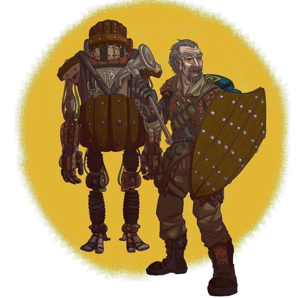 dobnus's tweet photo. Bob and Phoros, the artificer duo, from the two characters example https://t.co/jWNQlEpX2w