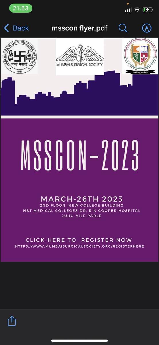 PriyankaBhagta2's tweet photo. MSSCon-2023 #SoMe4Surgery #mumbaisurgeons #rsurgicalresidents #DrRNCooper #HBTMC #surgicalskillworkshop #registernow https://t.co/R4douOEWwc