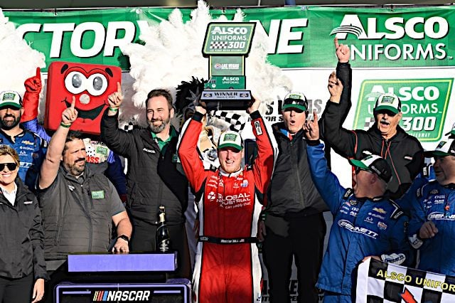 RaceTrophyGuy's tweet photo. In the @NASCAR_Xfinity @alscouniforms 300 @LVMotorSpeedway, @_AustinHill won for the 2nd time in 3 races for @RCRracing in the @Global_Indust @TeamChevy.  #RaceTrophy https://t.co/uhwAnqFhmy