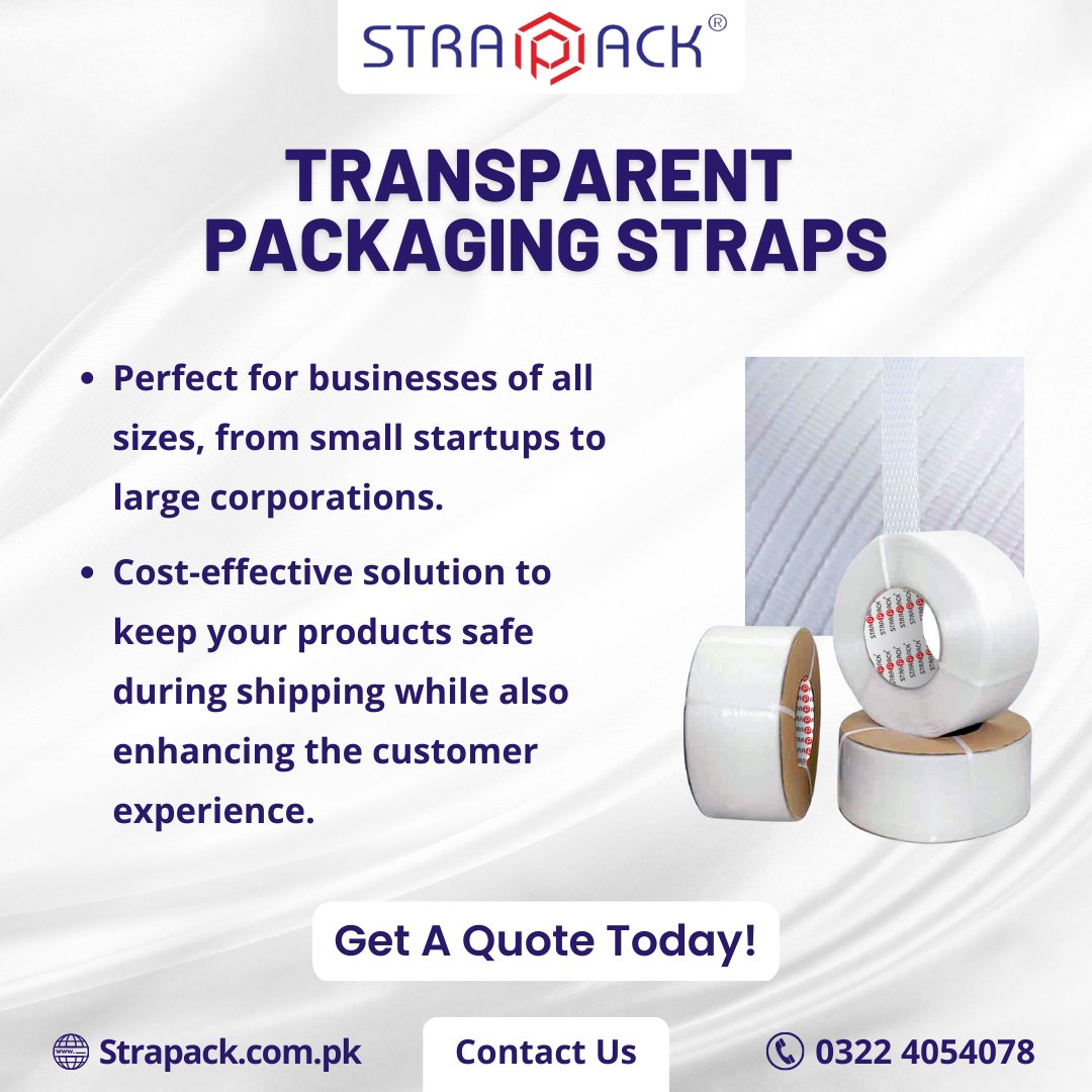 Strapack_pk's tweet photo. So if You’re Ready to Take Your Packaging Process to the Next Level, Contact @Strapack_pk Today.
.
Contact Us: 0322 4054078
Website: https://t.co/vvb6goFcJq
.
#packagingstraps #packagingmaterials #Pakistan #transparent https://t.co/p2pD5l5OmH