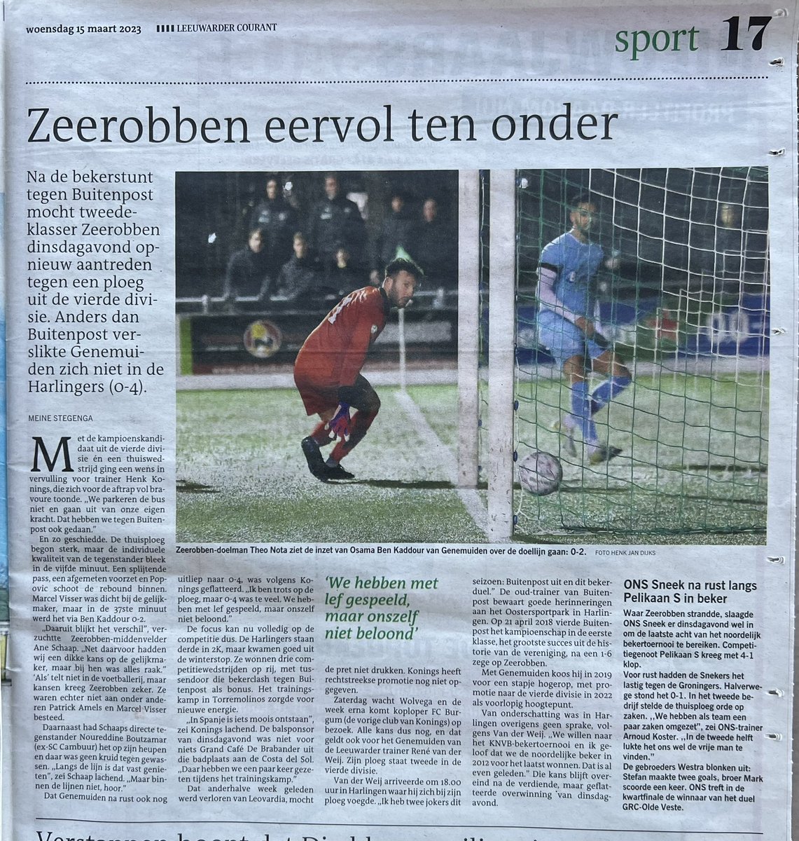 The morning after….kwestie dus van wel de complimenten, maar niet de punten. 

En toch kijken we terug op een mooi bekerseizoen. Trots op onze jongens, trots op onze club 👏💚🤍💚👊

Met een positief gevoel verder met de competitie 💪