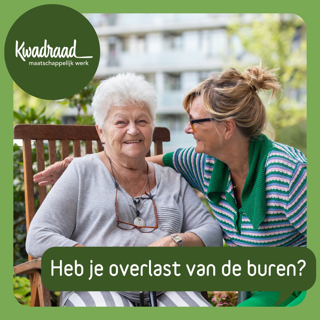 kwadraad's tweet image. Harde muziek of gestamp op de trap. Een hond die voor de deur plast of en boom die de tuin overschaduwt. Voor je het weet groeien kleine irritaties uit tot grote conflicten. 

Kom je er samen niet uit? Buurtbemiddeling kan hierbij helpen: kwadraad.nl/hulp-bij/onder…