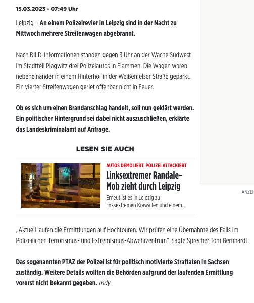 Noch andere Meldung heute #le1503 aus #Leipzig am morgen: