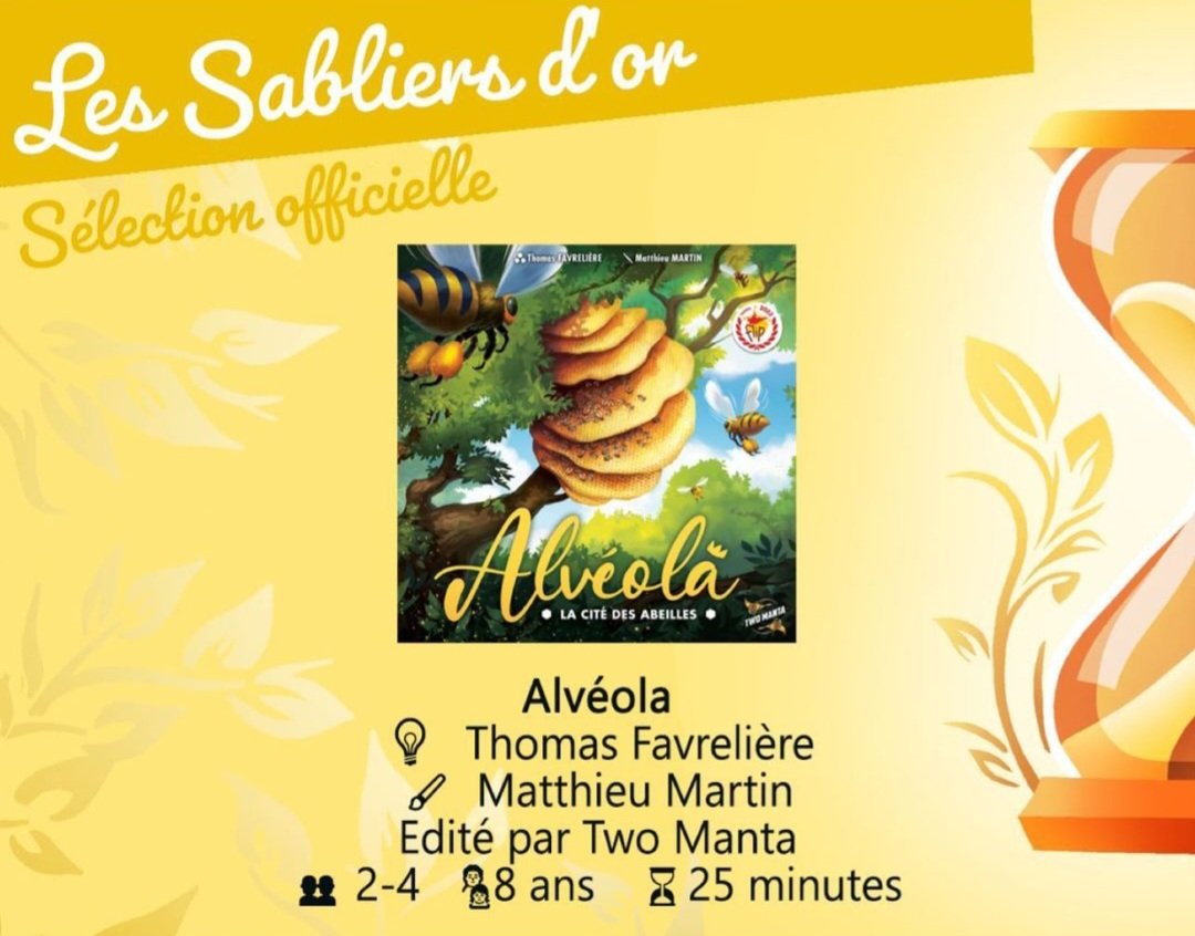 FAVRELIERE Thomas (@thomasfav79) on Twitter photo Alvéola est dans la sélection officielle des sabliers d'or d'<a href="/unmondedejeux/">Un monde de jeux</a>.
Je suis ravi de voir mon premier jeu dans ce concours.
Pour participer à l'événement et pour voter, voici le lien :
docs.google.com/forms/d/e/1FAI…
Le concours débute la semaine prochaine. Alvéola est dans la sélection officielle des sabliers d'or d'<a href="/unmondedejeux/">Un monde de jeux</a>.
Je suis ravi de voir mon premier jeu dans ce concours.
Pour participer à l'événement et pour voter, voici le lien :
docs.google.com/forms/d/e/1FAI…
Le concours débute la semaine prochaine.