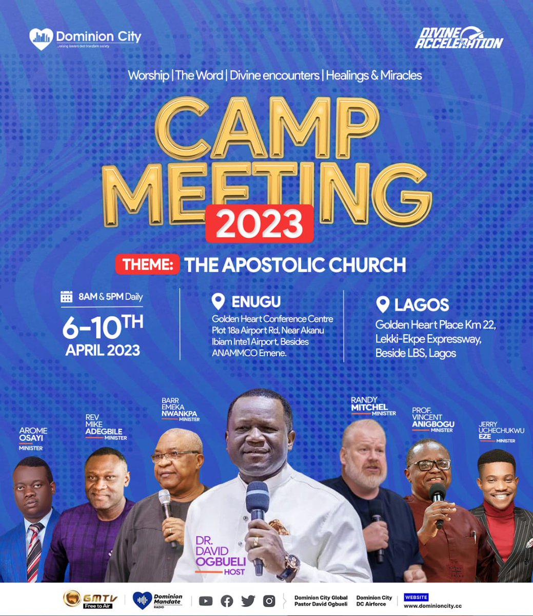 And 2023 Dominion City camp meeting is here‼️

#campmeeting 
#PastorDavidOgbueli 
#campmeeting2023