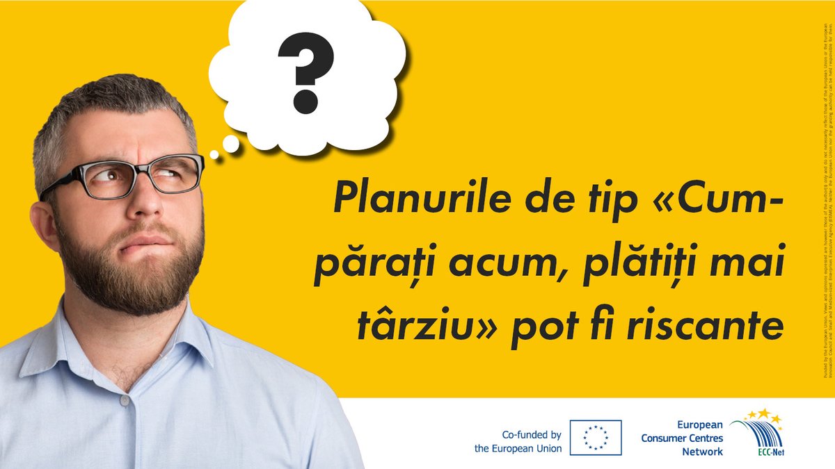 Serviciile de tip "Cumpărați acum, plătiți mai târziu" (BNPL) pot părea un lucru bun, dar prezintă riscuri.👆
Sfatul nostru:
🙅Nu folosiți BNPL dacă acesta este singurul mod în care vă puteți permite produsul
⏰Asigurați-vă că plătiți la timp pentru a evita comisioanele.
#ECCNet