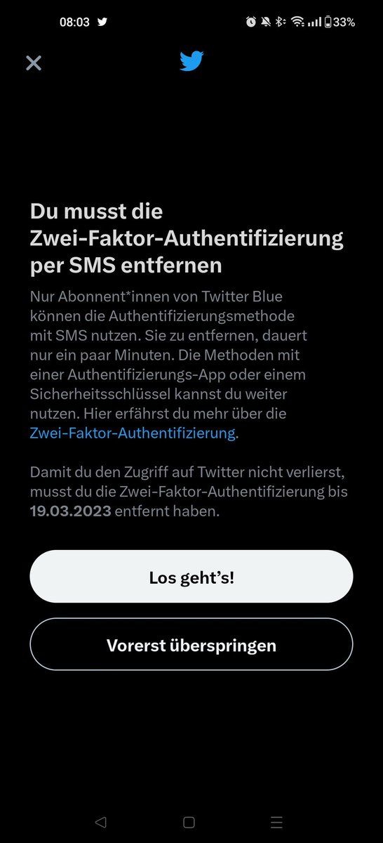 Wirklich euer Ernst <a href="/TwitterDE/">Twitter Deutschland</a> ?
Sicherheit gibt's nur noch gegen Kohle? #Twitter #2FA #TwitterBlue