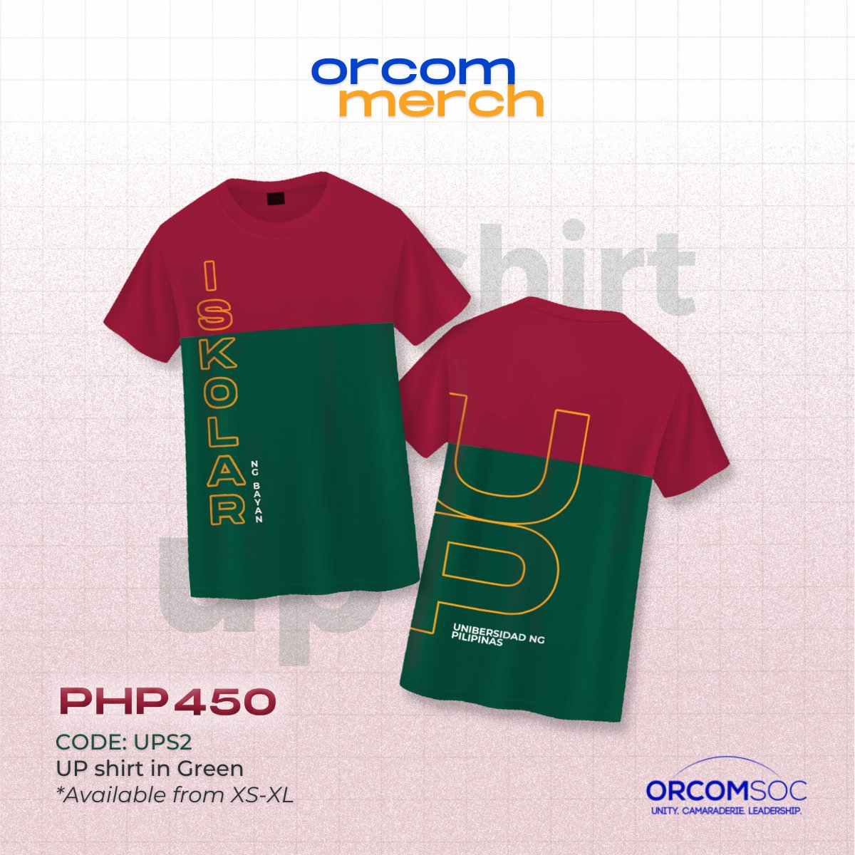 orcomsoc's tweet photo. Introducing the ๐ข๐ฟ๐๐ผ๐บ ๐ฎ๐ป๐ฑ ๐จ๐ฃ ๐๐ต๐ถ๐ฟ๐๐ from #OrComMerch2023. Get your hands on these dri-fit shirts, available in a wide range of sizes for PHP 450!
๐ Pre-order yours now through this form: https://t.co/xe3lJxpF3a https://t.co/EX6MkzezuX