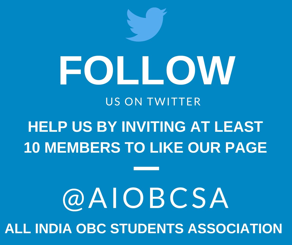aiobcsa's tweet photo. ✅Help us to reach more and to build the social justice movement.
@aiobcsa
#AIOBCSA #OBCMovement #OBC https://t.co/U6OM2fwpel