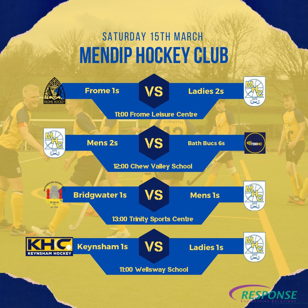 Mendip Hockey Club (@mendiphc) on Twitter photo π Up Next!
Four tough fixtures this weekend!
L2βs travel to the unbeaten league leaders <a href="/FromeHockey/">FromeHockey</a>
M2βs host <a href="/TBBHockey/">Team Bath Buccaneers</a> 6βs
M1βs travel to <a href="/bridgwaterhc/">Bridgwater HC</a>
L1βs finish their season with a trip to @KeynshamHockey looking to better Devizes result to ensure safety
#MendipHC π Up Next!
Four tough fixtures this weekend!
L2βs travel to the unbeaten league leaders <a href="/FromeHockey/">FromeHockey</a>
M2βs host <a href="/TBBHockey/">Team Bath Buccaneers</a> 6βs
M1βs travel to <a href="/bridgwaterhc/">Bridgwater HC</a>
L1βs finish their season with a trip to @KeynshamHockey looking to better Devizes result to ensure safety
#MendipHC