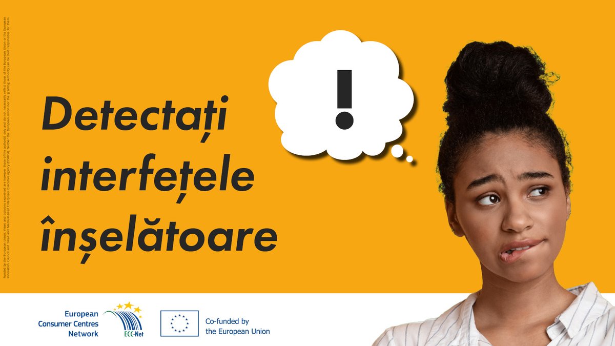 "Doar astăzi, 50% reducere"😱
Magazinele online folosesc mesaje ca acesta pentru a vă determina să cumpărați.
Aceste practici sunt #darkpatterns #interfeteinselatoare
Sfatul nostru: 
Nu vă lăsați influențați de presiunea mesajului și comparați prețurile pe diferite site-uri😎