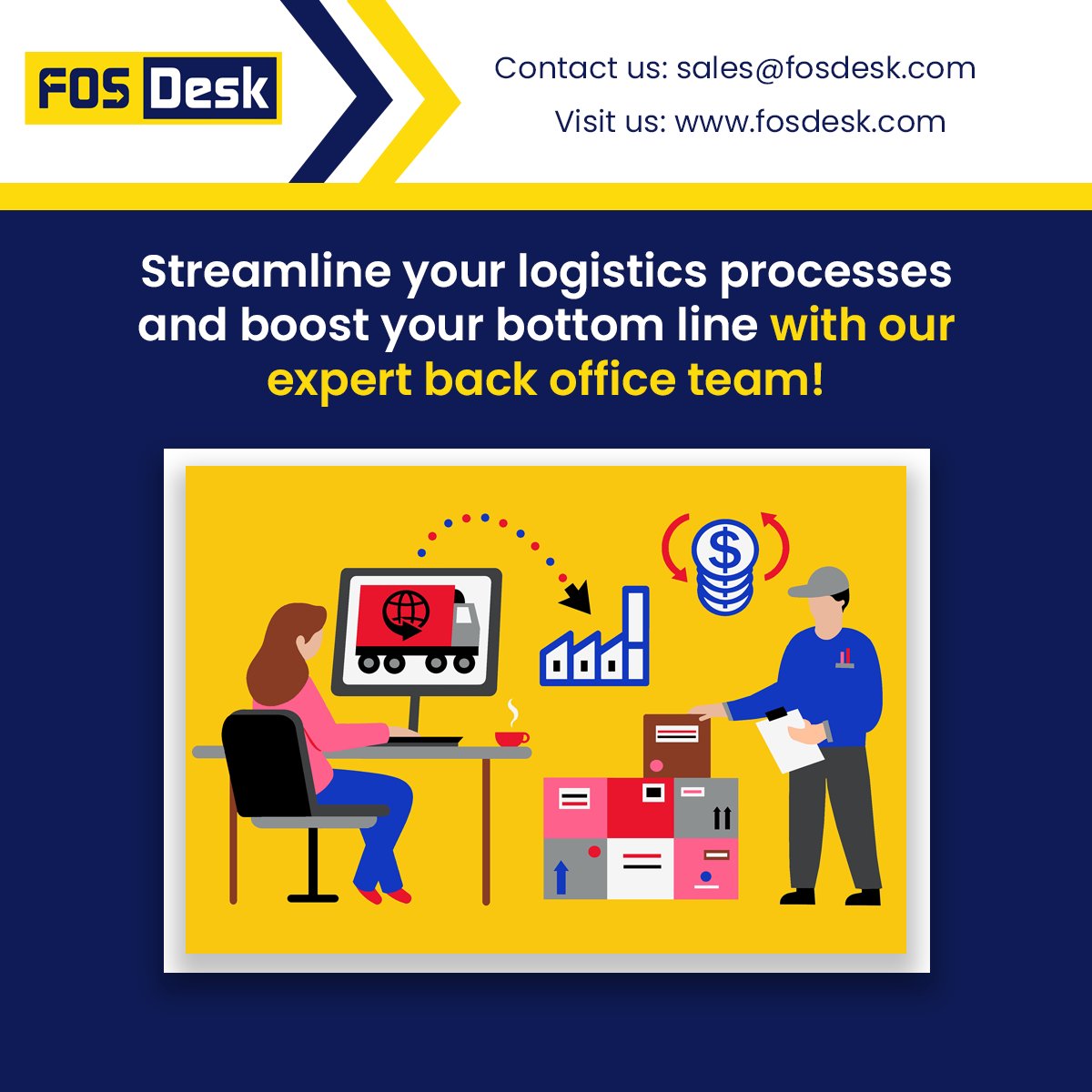 fos_desk's tweet image. Our expert back office team can help you streamline your logistics processes and boost your bottom line. 

Connect with us today for comprehensive support.

bit.ly/3Ymt064

#logisticsprocess #logistics #supplychainmanagement #process