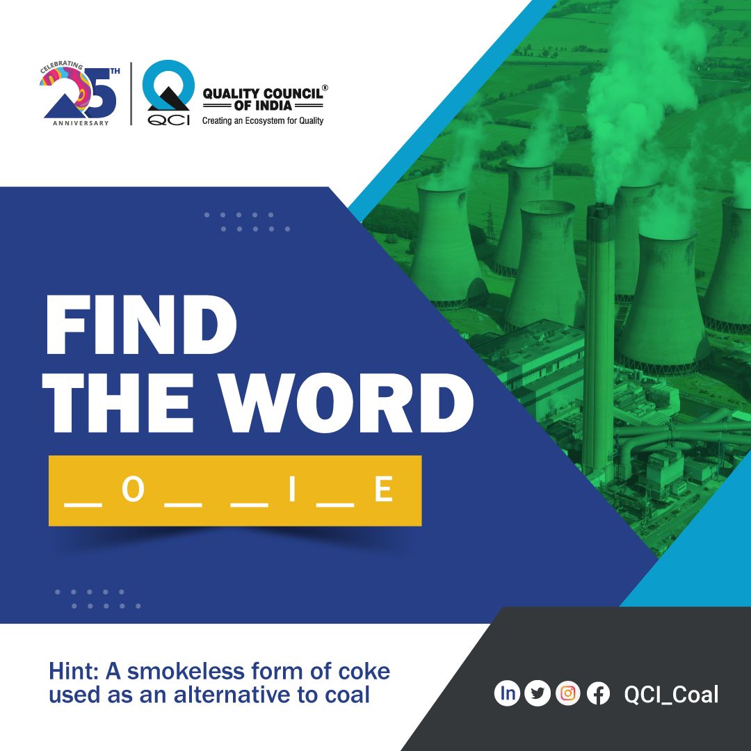 QCI_Coal's tweet photo. It’s time to #findtheword 
Let’s expand our knowledge

Share your answers in the comments.

#Coalqualitymonitoring #quiztime #Challenge #coal #makeaword https://t.co/BuKPnHifyB