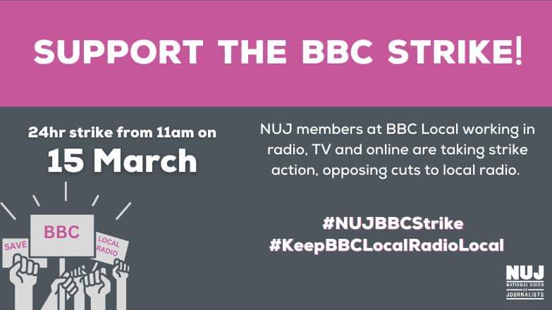 Solidarity from Australia to the NUJ members in England who are striking today over the BBC’s plans to cut local radio. #KeepBBCLocalRadioLocal #NUJBBCStrike
#MEAAmedia

nuj.org.uk/resource/bbc-j…