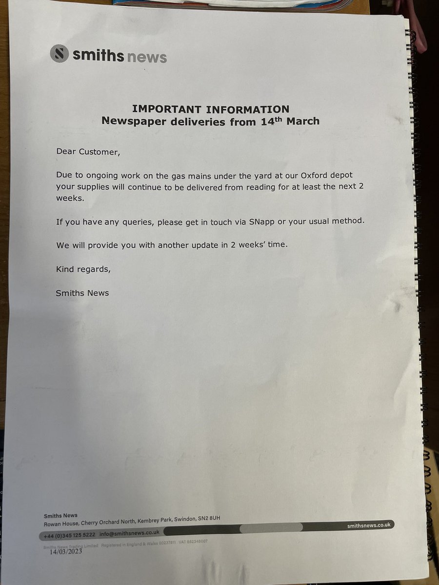 Can you please advise how many agency drivers you’ve recruited to make my newspapers and magazines are being delivered on time? I had a call saying something would be done, but heard nothing more.  <a href="/SmithsNews/">Smiths News</a> <a href="/ThisIsRN/">RN</a> <a href="/TheFed_Online/">The Fed</a>