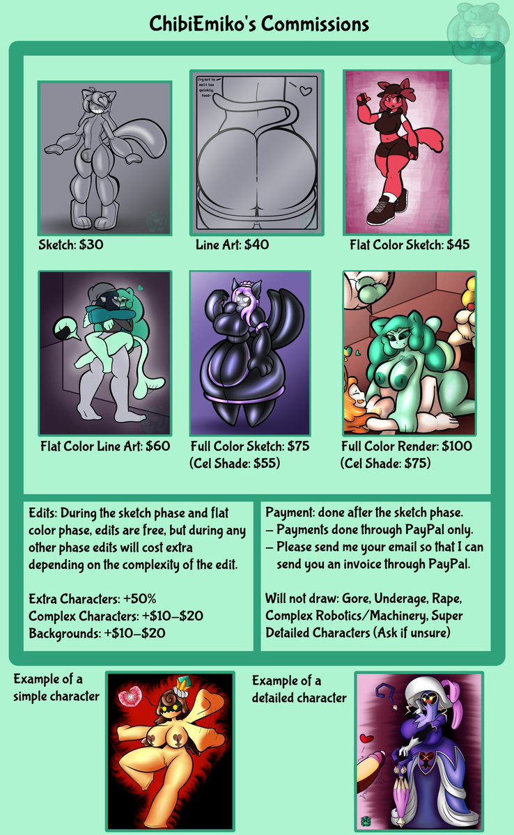 ChibiEmiko's tweet photo. COMMISSION SLOTS ARE OPEN!!! 10 slots are available, along with 5 extra Patreon commission slots if you're a $10 tier patron!
Fill out this google form if you want a commission~!
V   V   V   V   V
https://t.co/AYSLEJBYtc https://t.co/qGaelwsRqZ