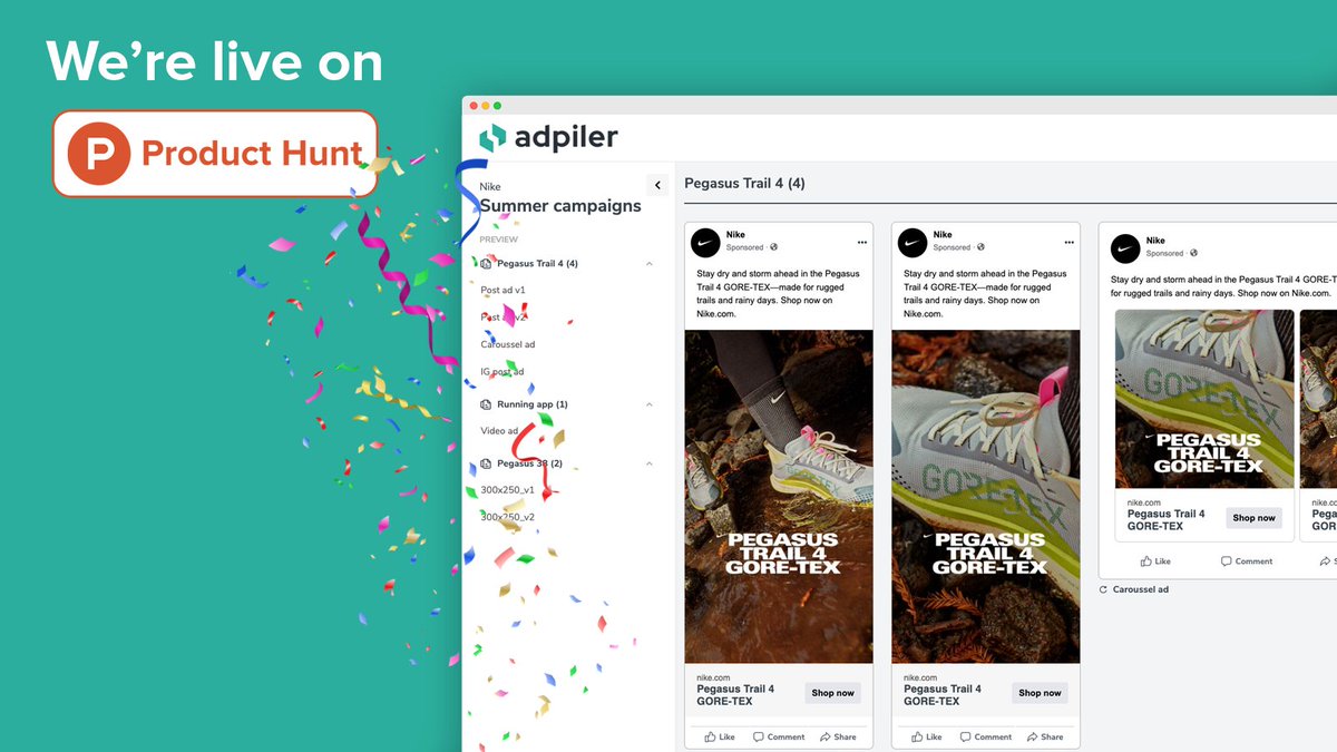 adpiler's tweet photo. Create Social Ad Mockups in seconds. We are live on ProductHunt 🔥 
Please give us some support 🙏
https://t.co/Lz4ZBeyB6e https://t.co/z8FIW0em6p