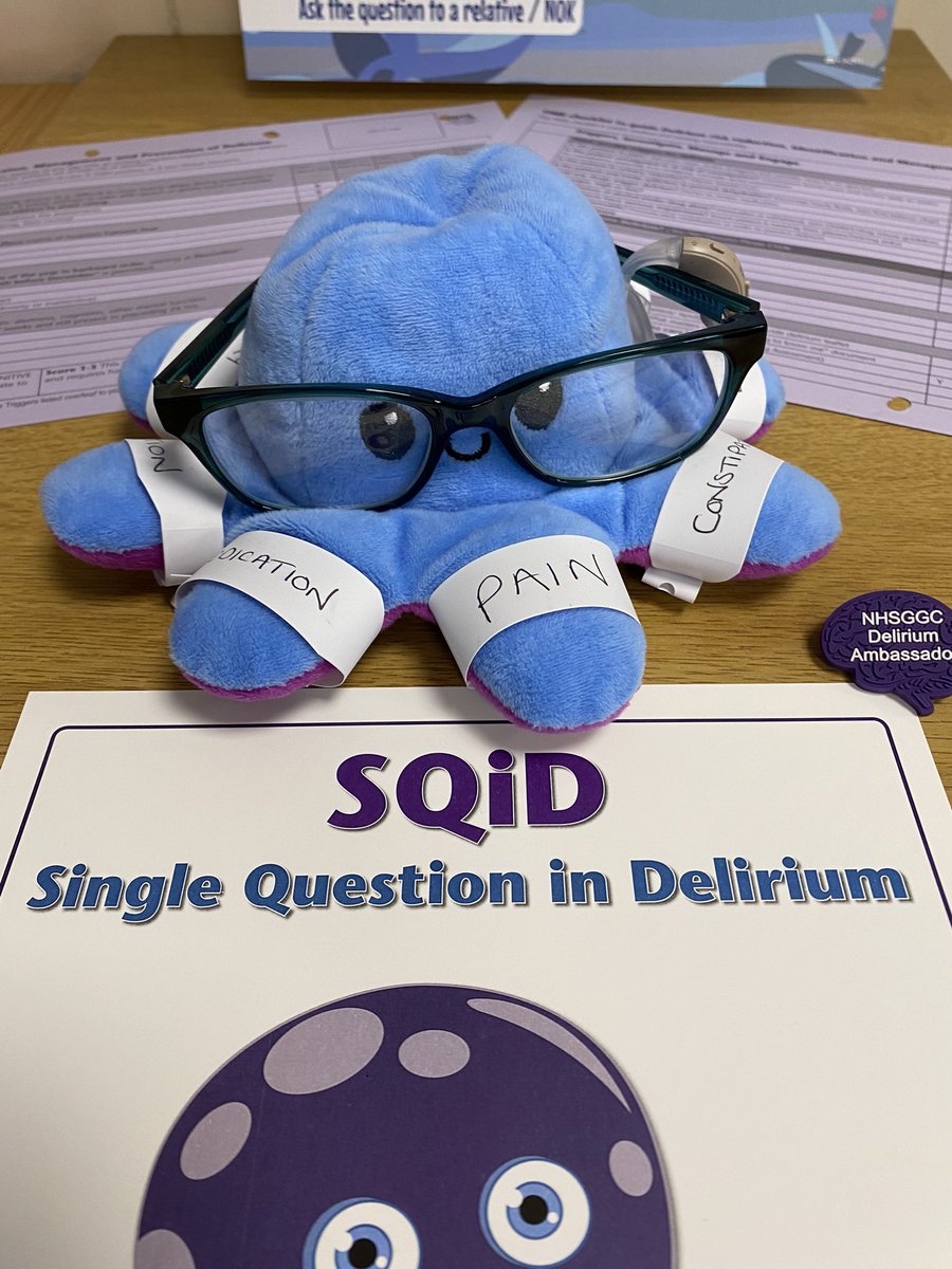 ShonaNYB's tweet photo. Delilah all set for #WDAD2023 🐙it’s so important to recognise SQID > Test >Triggers >Treat🧠 @iDelirium_Aware @NHSGGC #clydesector @laura_dyane @ElMcl14 @AlisonP007 @LindseyPinzhall @christineahp @hazelmiller999 @sandrewshields (thanks @BeckyMason90x🌟) https://t.co/dQpdi3LVFx