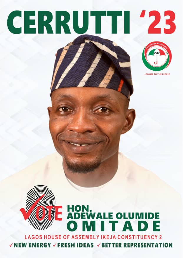 officialcerutti's tweet photo. Cerrutti the Face of IKeja Constituency 02.
Hon Olumide Adewale OMITADE for Lagos State House of Assembly 02.

Vote CERRUTTI
VOTE JANDOR.
@officialjandor
@funkeakindele
@Diasporans4pdp https://t.co/yhbAlqKLxo