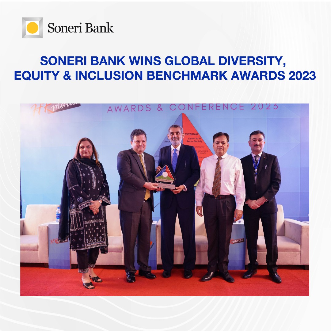 SoneriBank_Pk's tweet photo. We are pleased to announce that Soneri bank has won “5” Global Diversity, Equity &amp; Inclusion Benchmark Awards 2023.

#SoneriBank #RoshanHarQadam #GDEIB #Diversifiedworkforce https://t.co/bdhkwHyrKW