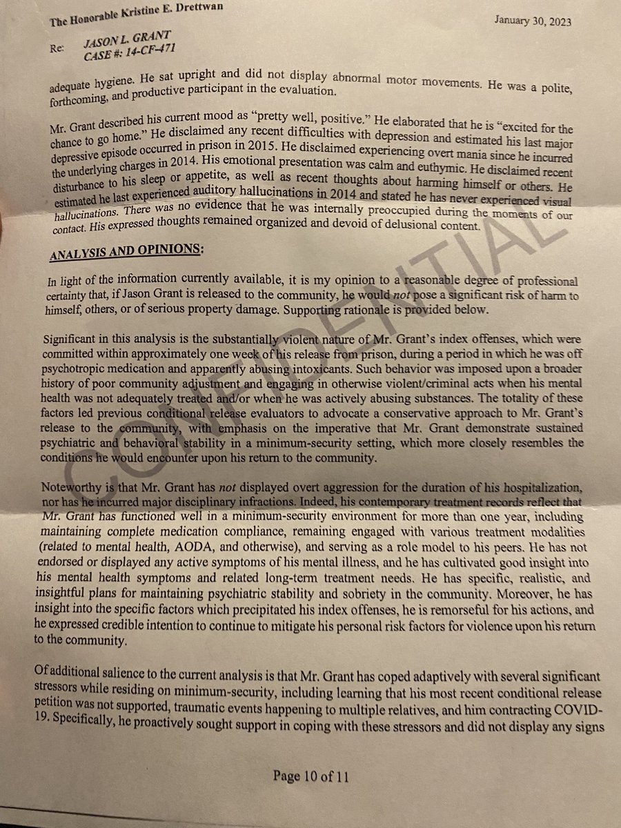 JGMHM1986's tweet photo. My battle continues. Racism &amp; a judge with a chip on their shoulder. 

This here is my report from a professor psychologist approving my release into the community and that I pose NO threats to anyone. And the judge STILL denies me my freedom! Help share my story!! https://t.co/sTl5fPwrm4