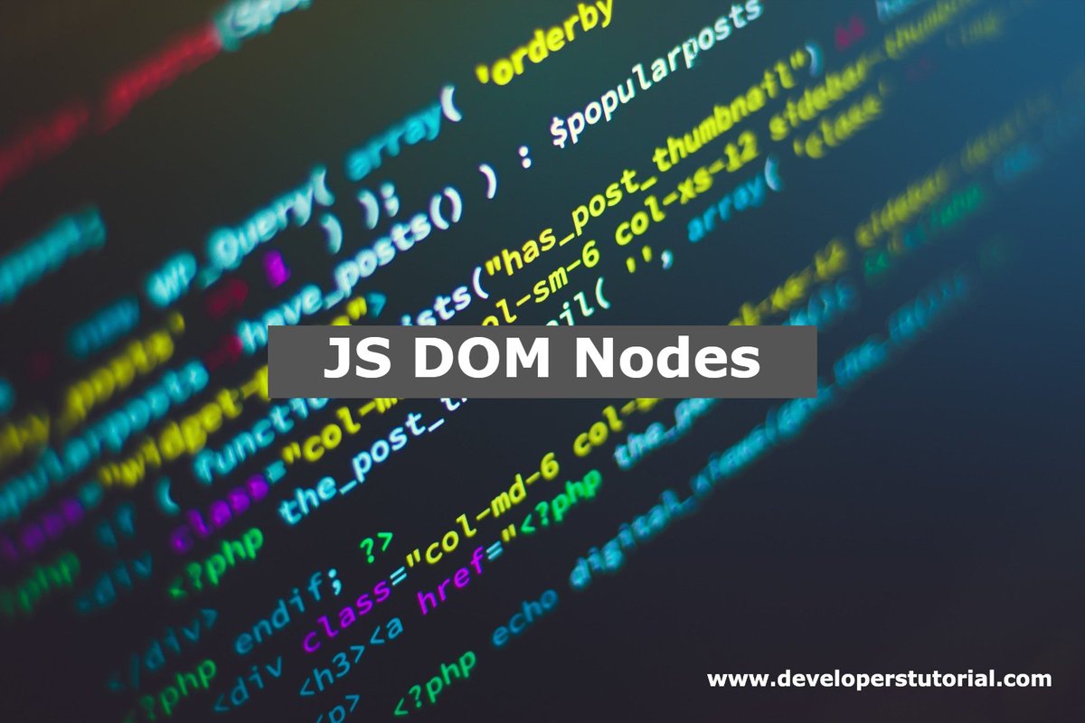 DevelopersTuto's tweet image. The Document Object Model, (or DOM), is a language and platform-independent model to represent the HTML or XML...
developerstutorial.com/js-dom-nodes
#javascriptdeveloper #javascript #developerstutorial #classes #forms #100daysofcode #codebasics #programming #htmlforms #onlinetutorials