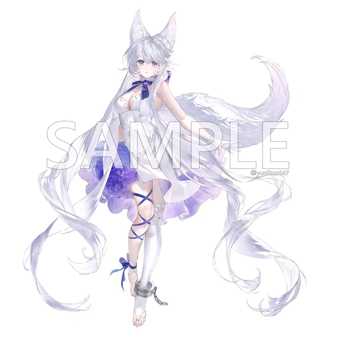 ない様(@/repeat_bakemono)の立ち絵を描かせて頂きました!とても可愛くて素敵です…ありがとうございました!! 
