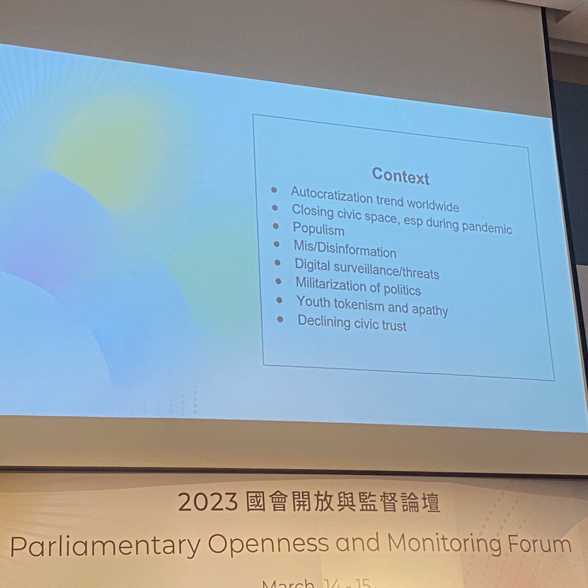 WFD_Indonesia's tweet photo. In closing of PMOF 2023, @kristensample @NDI @NDIgov provides on 🎯 overview wrapping up all the sessions these past couple of days. Some 🔑 points esp around closing the feedback loops, cultural change over quick wins, and the need to build alliances, networks, and coalitions. https://t.co/PUOEOswDOg