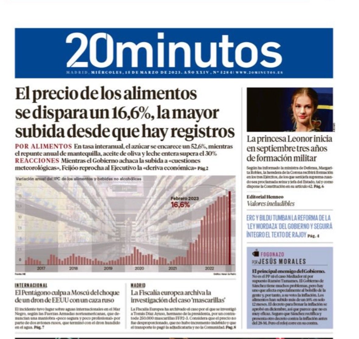 cucagamarra's tweet image. La cesta de la compra disparada un 16,6% ¿nos dirá también hoy Nadia Calviño que la suya sigue bajando? #SesiónDeControl.