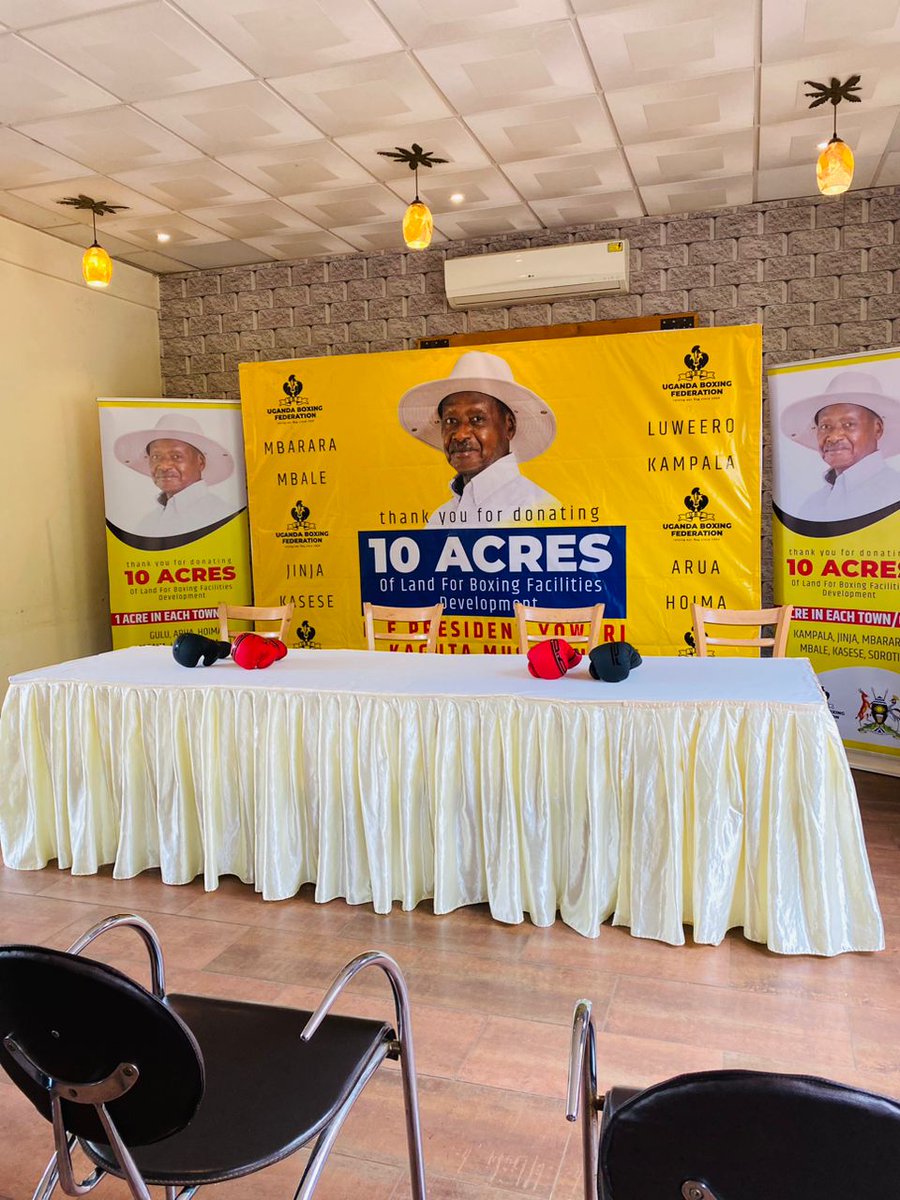 ndagijerichie's tweet photo. All set for the @BoxingUganda presser to thank President @KagutaMuseveni for donating 10 acres of land to the federation.
This land will facilitate the growth of the sport and create opportunities for the youth in the country.
#BoxingForAll https://t.co/F2SycMOwIh