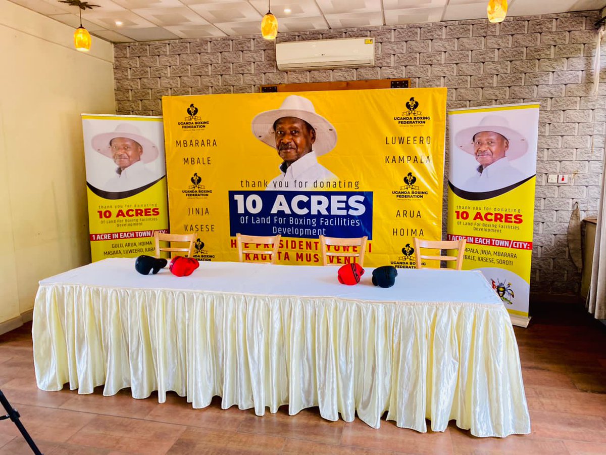 ndagijerichie's tweet photo. All set for the @BoxingUganda presser to thank President @KagutaMuseveni for donating 10 acres of land to the federation.
This land will facilitate the growth of the sport and create opportunities for the youth in the country.
#BoxingForAll https://t.co/F2SycMOwIh