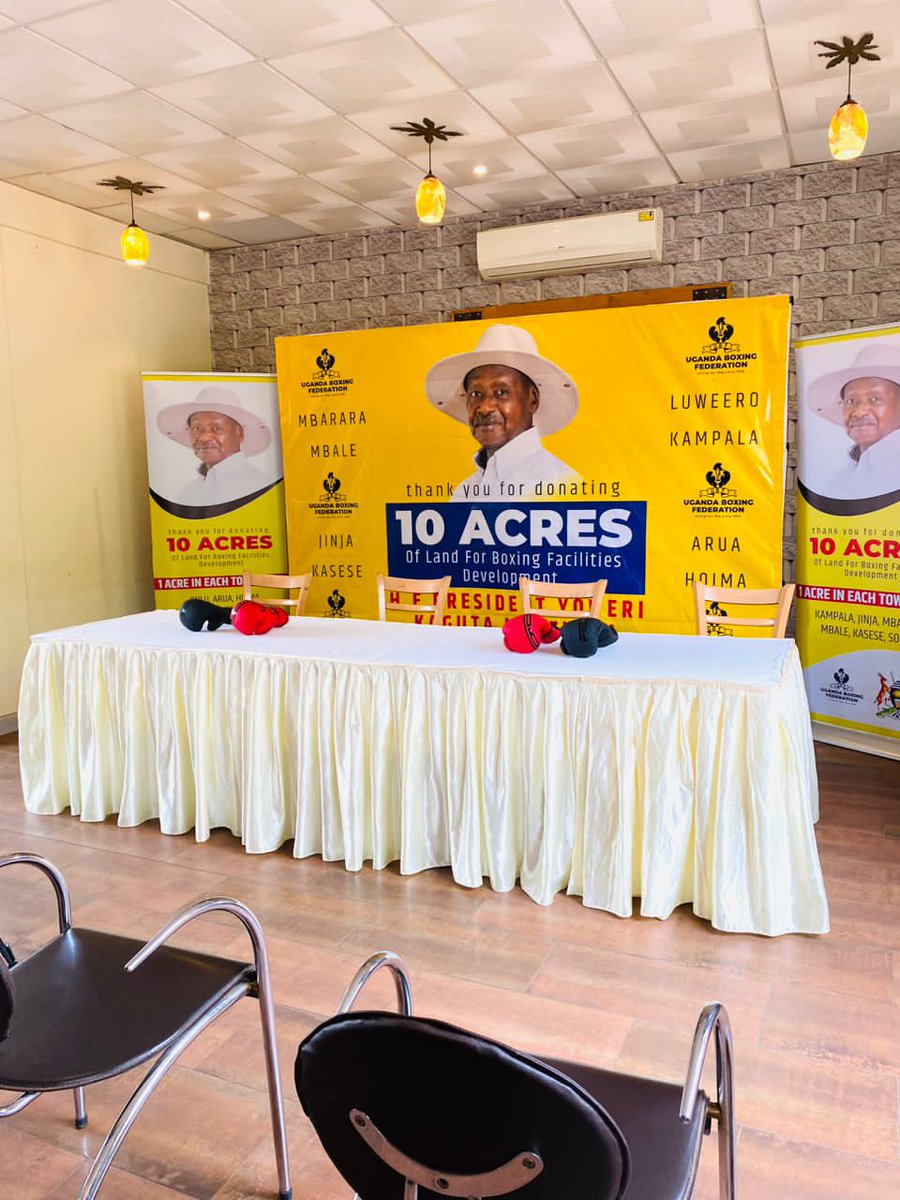 ndagijerichie's tweet photo. All set for the @BoxingUganda presser to thank President @KagutaMuseveni for donating 10 acres of land to the federation.
This land will facilitate the growth of the sport and create opportunities for the youth in the country.
#BoxingForAll https://t.co/F2SycMOwIh