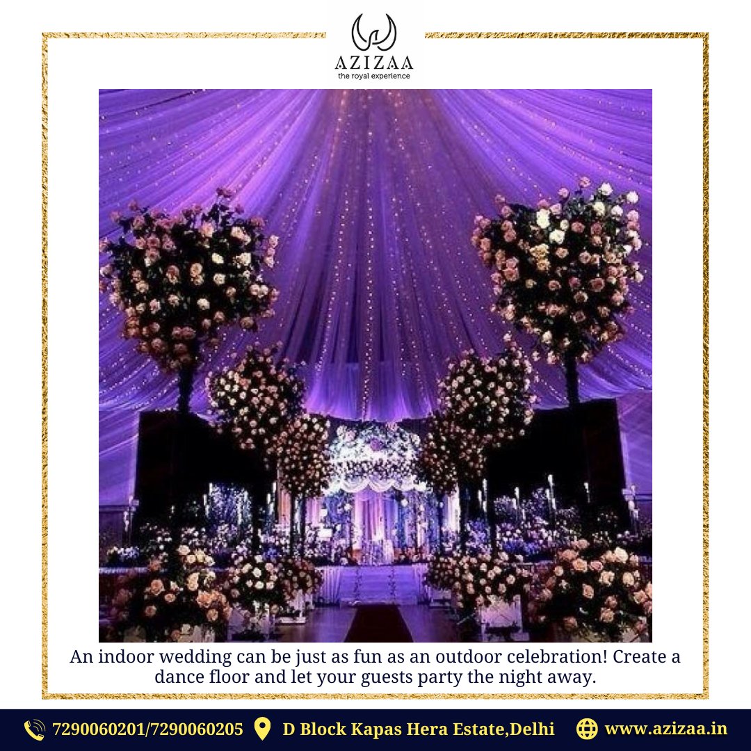 farmsazizaa's tweet photo. An indoor wedding can be just as fun as an outdoor celebration! Create a dance floor and let your guests party the night away.

Welcome to #azizaafarms, #TheRoyal Experience.

For more details visit: https://t.co/HRaNecb68J
Call us 7290060201, 7290060205

#WeddingEntrance https://t.co/SA4dx6chiY