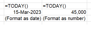 Please can we wish all numbers geeks a Happy New Millennium today, as 15 March 2023 is Microsoft Serial Date 45,000. (type =TODAY() in Excel to check).