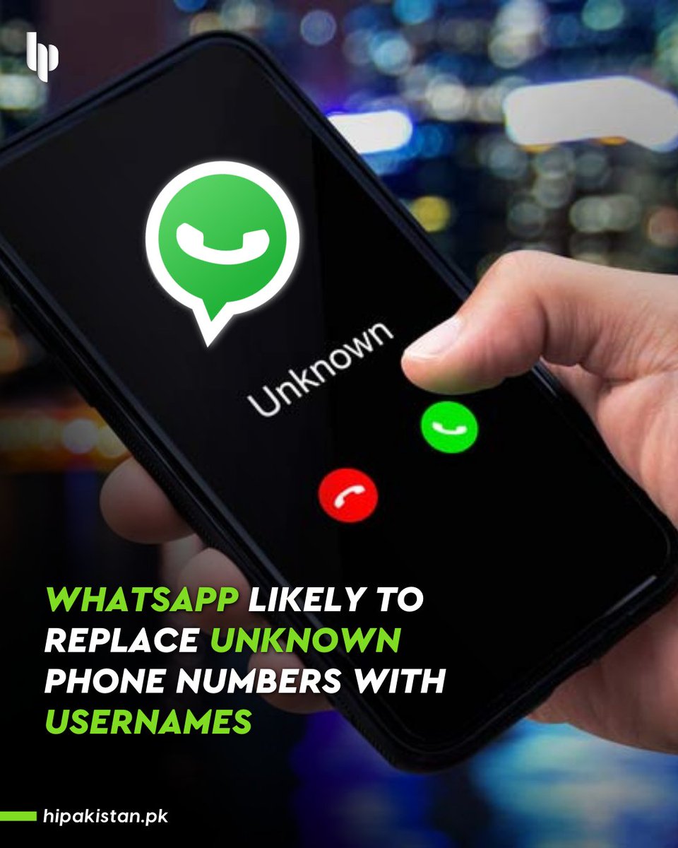 WhatsApp likely to replace unknown phone numbers with  usernames  

- Read more on our Instagram: instagram.com/p/CpzVXwIIV55/… 

#WhatsApp #tech #Technology #newfeature #WhatsAppPartner #techforgood #innovation #technology #whatsappusers #META #viral #BreakingNews #hipakistan