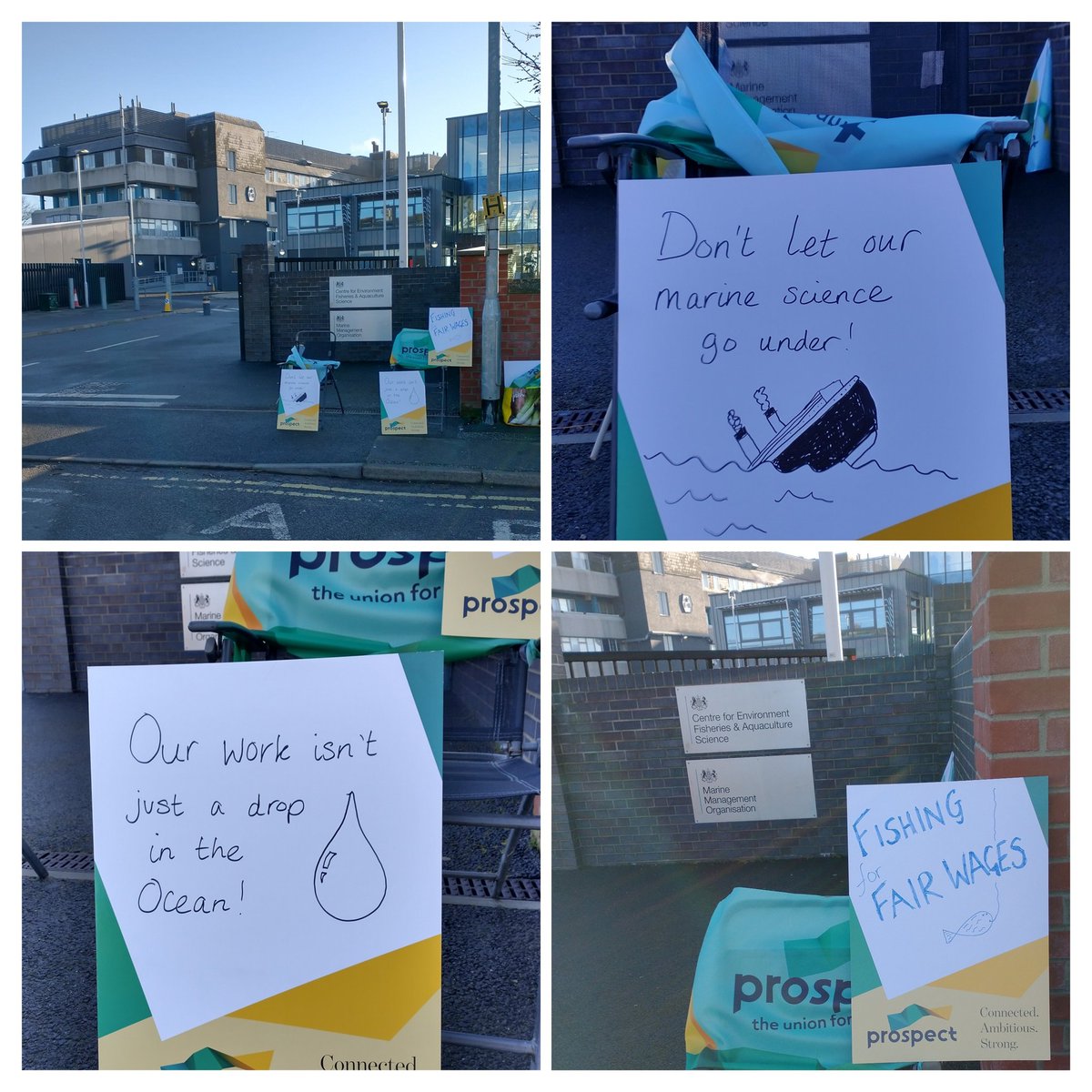 Working on the placards- suggestions for more marine based puns welcome! #ProspectStrike <a href="/ProspectUnion/">Prospect Union</a> @Scenodesmus