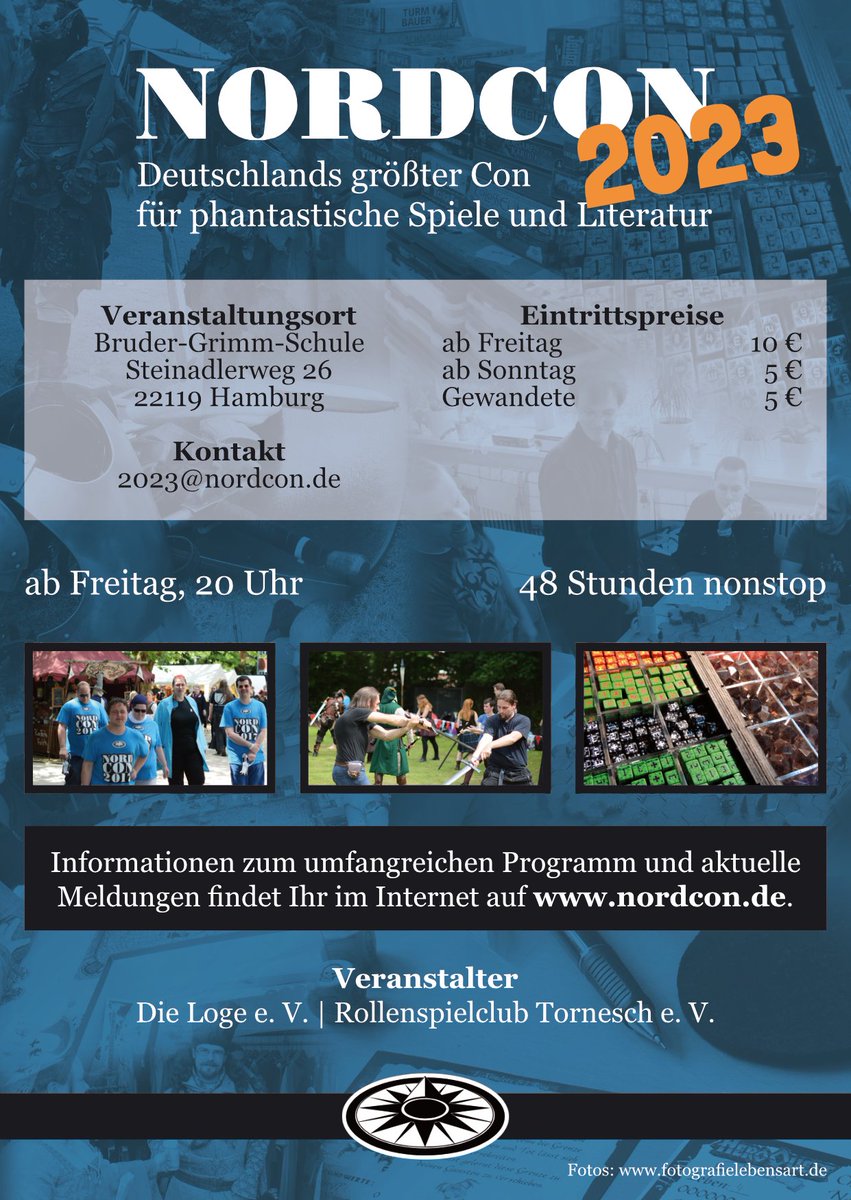 Wir haben natürlich auch Flyer. Wer uns beim Verteilen helfen will, kann mir einfach schreiben (2023@nordcon.de)
#NordCon #Convention #Rollenspiel #NC2023 #RPG #Hamburg