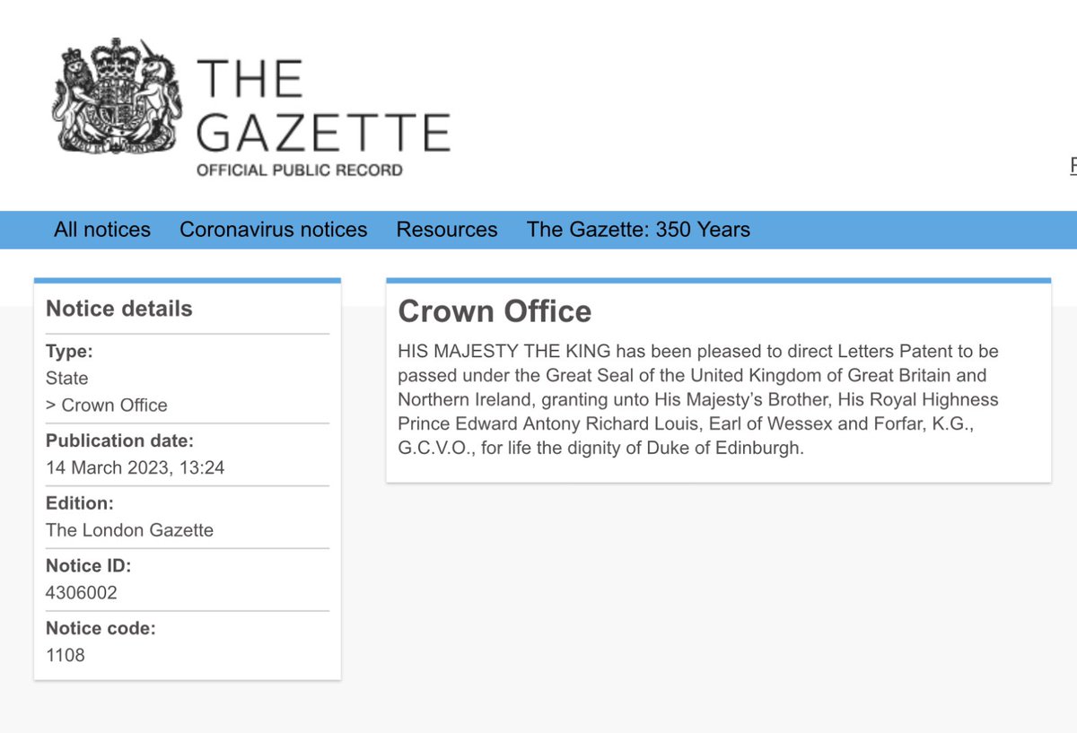 Louise G. on Twitter "RT MajestyMagazine From the Crown Office, ‘for