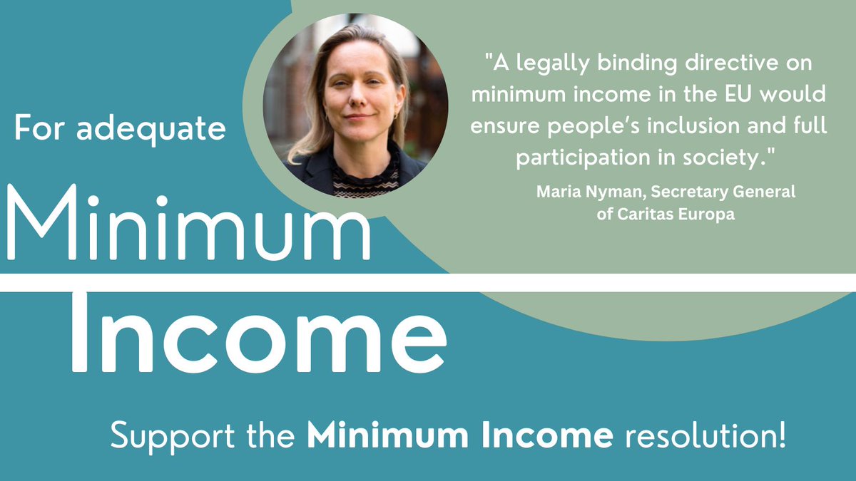 CaritasEuropa's tweet image. Today the #EPlenary votes on #MinimumIncome. We believe that everybody deserves to live in dignity. #OvertheLine @social_platform