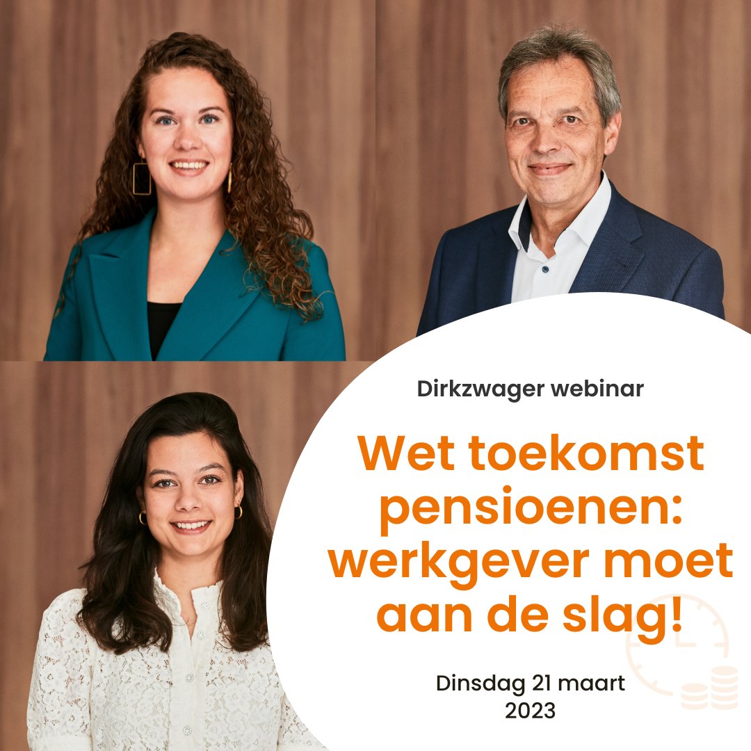 Werkgevers opgelet! Tijdens ons webinar “Wet toekomst pensioenen: werkgever moet aan de slag" praten onze specialisten je bij over alle ins en outs van De Wet toekomst pensioenen. Inschrijven kan nu (gratis) via:  dirkzwager.nl/events/wet-toe… #pensioenen #arbeidsrecht